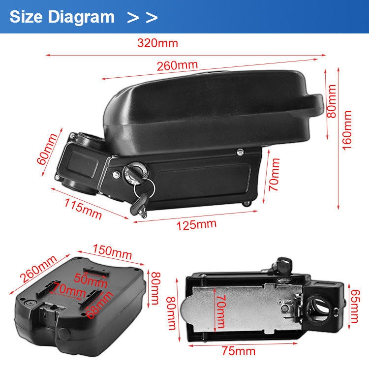 36V 10.4Ah 11.6Ah 18650 Little Frog E-Bike Складной аккумулятор Малый для электрического велосипеда скутер