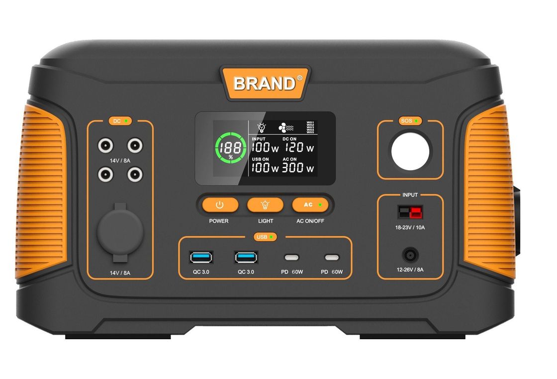 Домой/ Внешний вид/ Кампинг Солнечная портативная электростанция USB 650W 22.2V 28.6ah перезаряжаемая