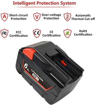 Совместим с Milwaukee 48-11-2830 M28 Замена электроинструмента 28V 6000mAh батарея электроинструмента легко устанавливается