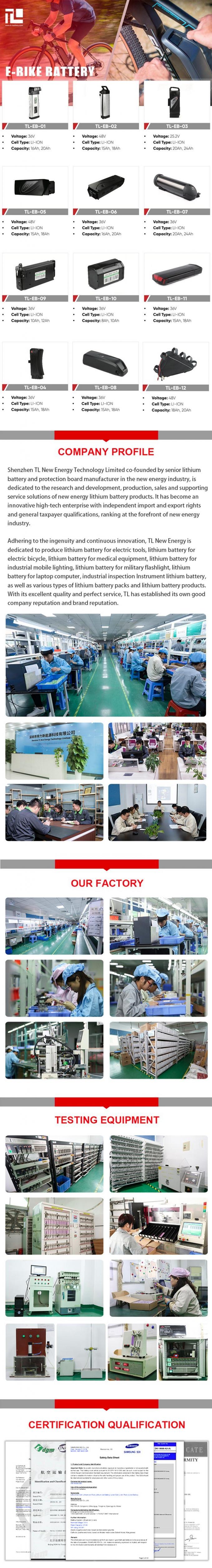 Factory New Design 36V 10ah Frog Type Li-ion Battery Pack Fit Multi Function Electric Bike Battery