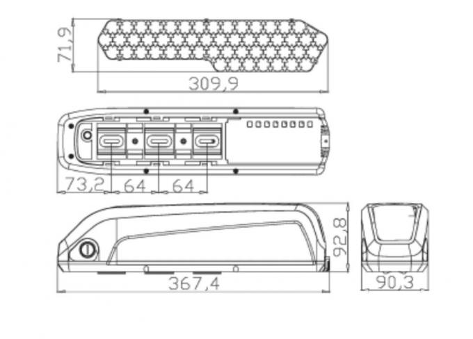 Перезаряжаемая 36В 14,5ah 522wh Hailong Downtube 4 Pin Dmegc Эбике батарея 0